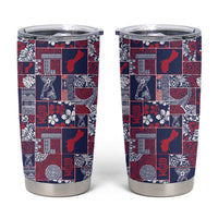 Guam Felis Pasgua Tumbler Cup Pacific Patchwork Xmas Vibes - Polynesian Pride