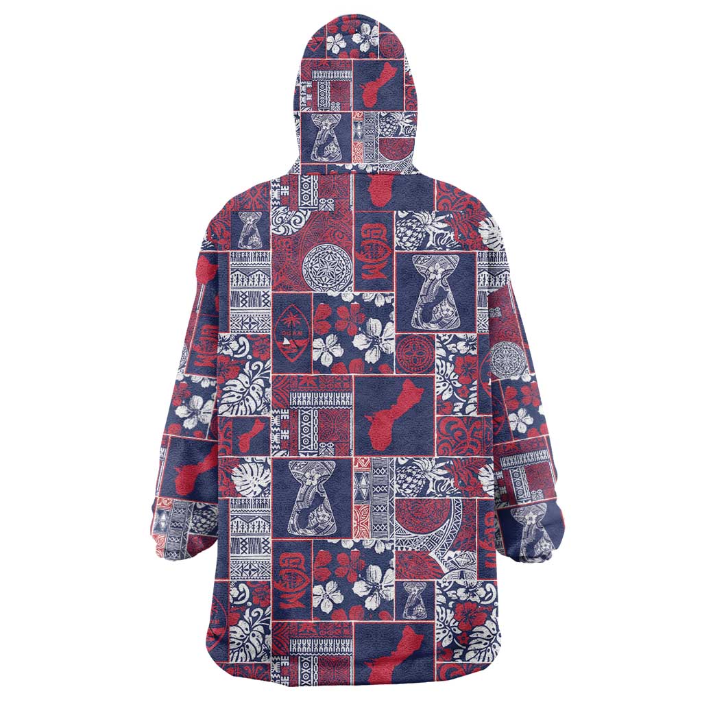 Guam Felis Pasgua Wearable Blanket Hoodie Pacific Patchwork Xmas Vibes - Polynesian Pride