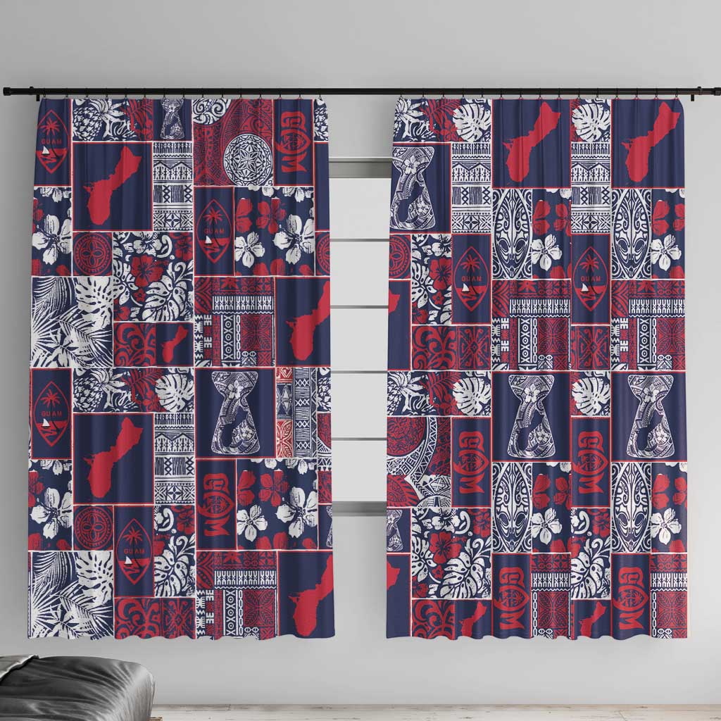 Guam Felis Pasgua Window Curtain Pacific Patchwork Xmas Vibes - Polynesian Pride