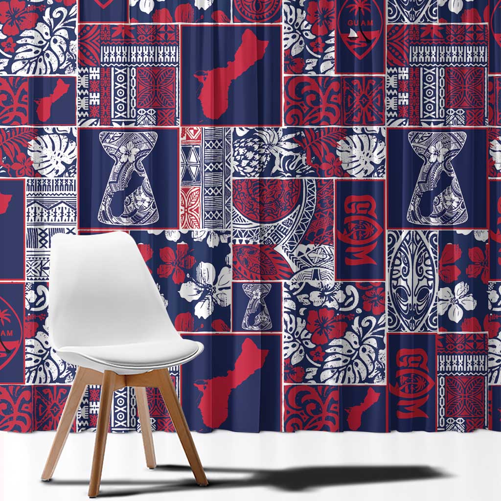 Guam Felis Pasgua Window Curtain Pacific Patchwork Xmas Vibes - Polynesian Pride