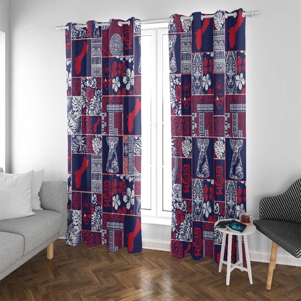 Guam Felis Pasgua Window Curtain Pacific Patchwork Xmas Vibes - Polynesian Pride