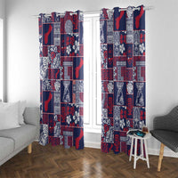 Guam Felis Pasgua Window Curtain Pacific Patchwork Xmas Vibes - Polynesian Pride