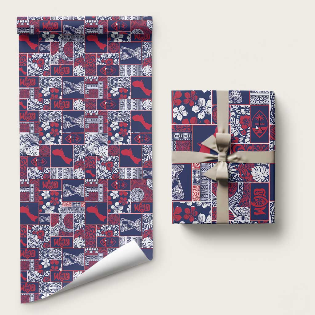 Guam Felis Pasgua Wrapping Paper Pacific Patchwork Xmas Vibes - Polynesian Pride