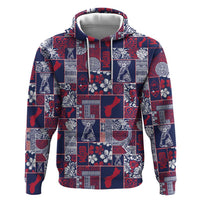 Guam Felis Pasgua Zip Hoodie Pacific Patchwork Xmas Vibes - Polynesian Pride