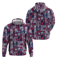 Guam Felis Pasgua Zip Hoodie Pacific Patchwork Xmas Vibes - Polynesian Pride