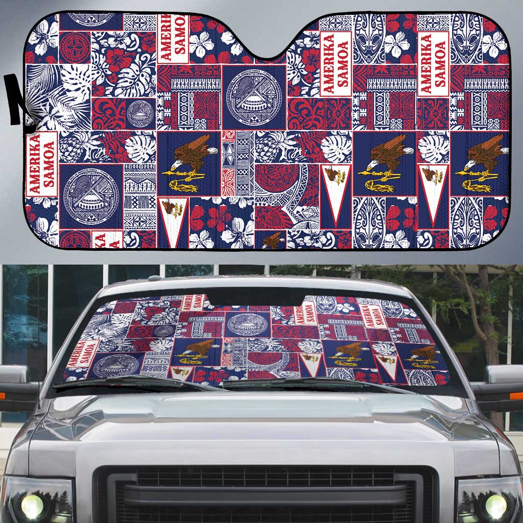 Manuia le Kerisimasi American Samoa Auto Sun Shade Pacific Patchwork Xmas Vibes - Polynesian Pride