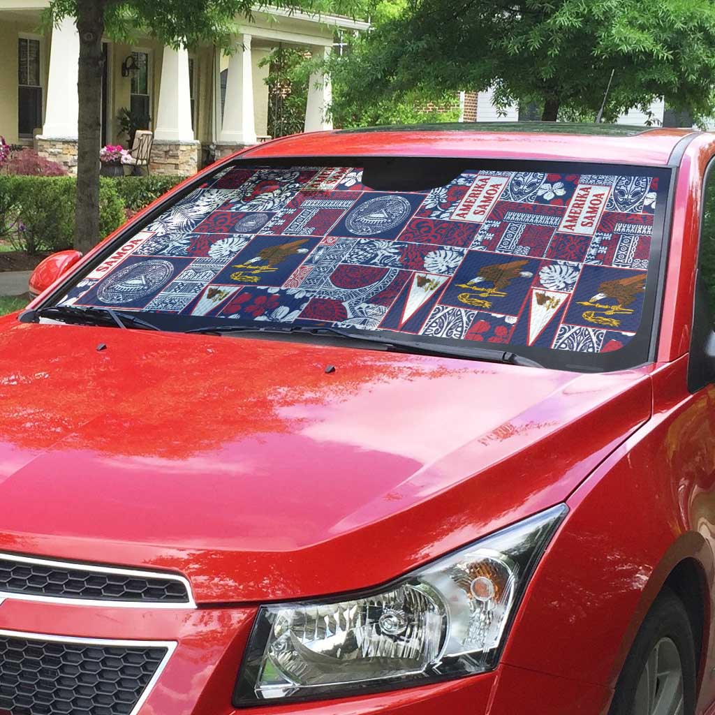 Manuia le Kerisimasi American Samoa Auto Sun Shade Pacific Patchwork Xmas Vibes - Polynesian Pride