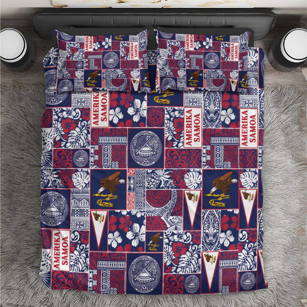Manuia le Kerisimasi American Samoa Bedding Set Pacific Patchwork Xmas Vibes - Polynesian Pride