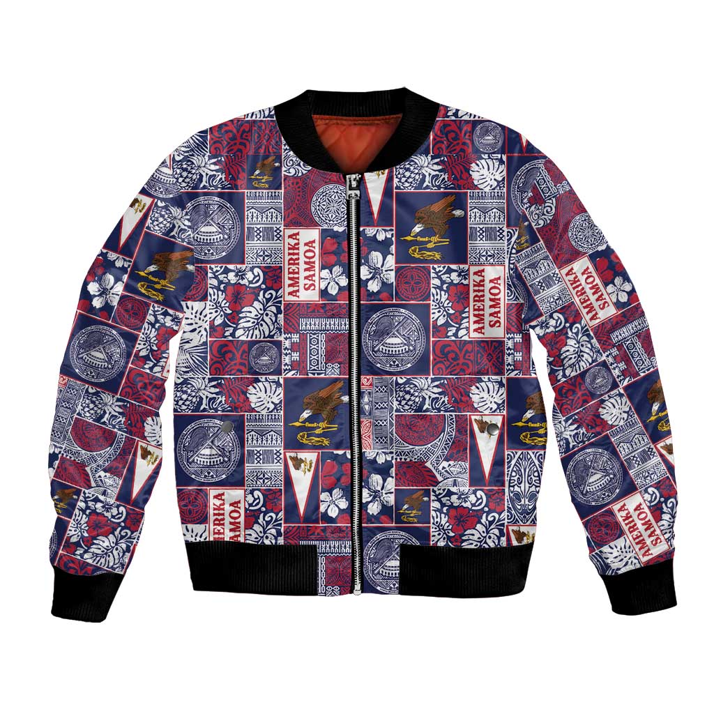 Manuia le Kerisimasi American Samoa Bomber Jacket Pacific Patchwork Xmas Vibes - Polynesian Pride