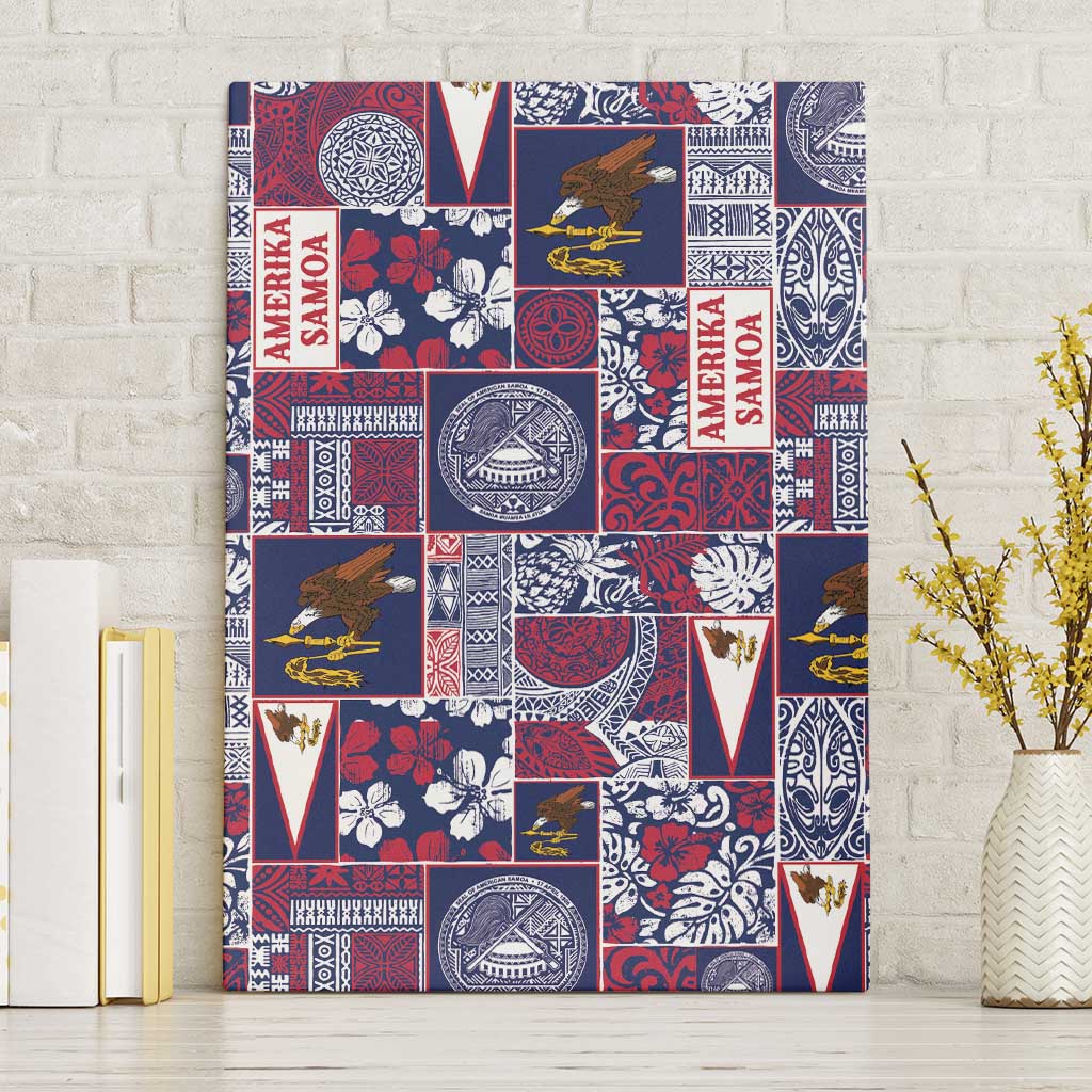 Manuia le Kerisimasi American Samoa Canvas Wall Art Pacific Patchwork Xmas Vibes - Polynesian Pride