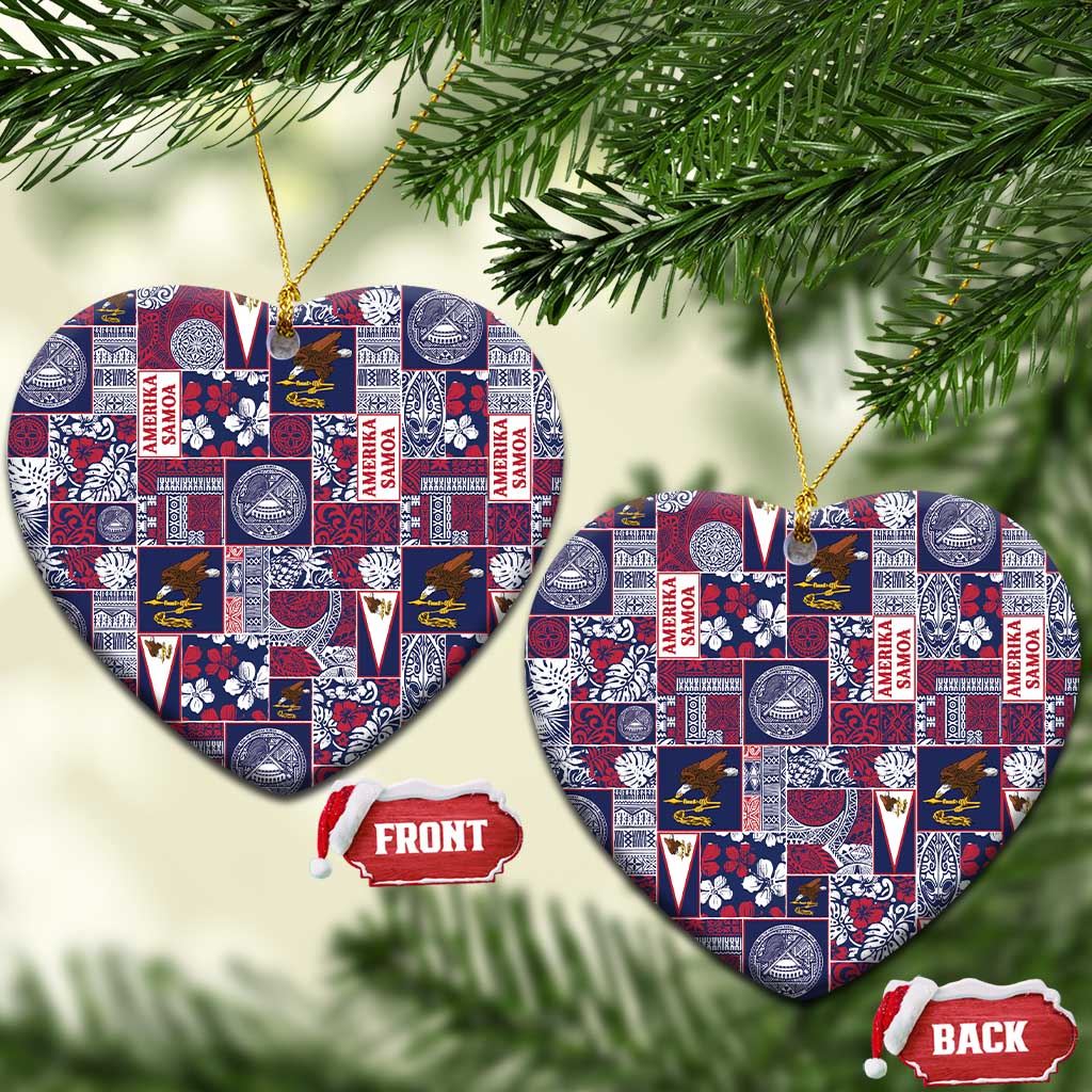 Manuia le Kerisimasi American Samoa Ceramic Ornament Pacific Patchwork Xmas Vibes - Polynesian Pride
