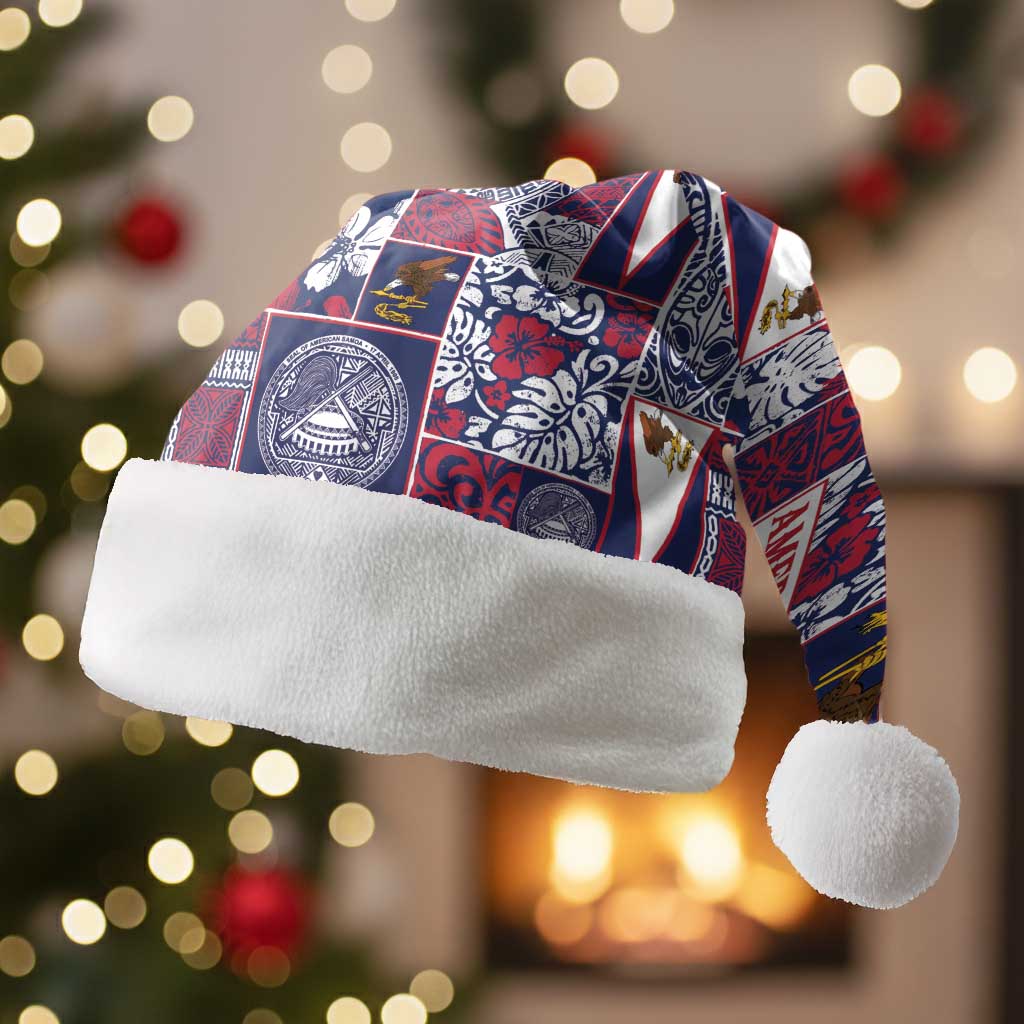 Manuia le Kerisimasi American Samoa Christmas Santa Hat Pacific Patchwork Xmas Vibes - Polynesian Pride