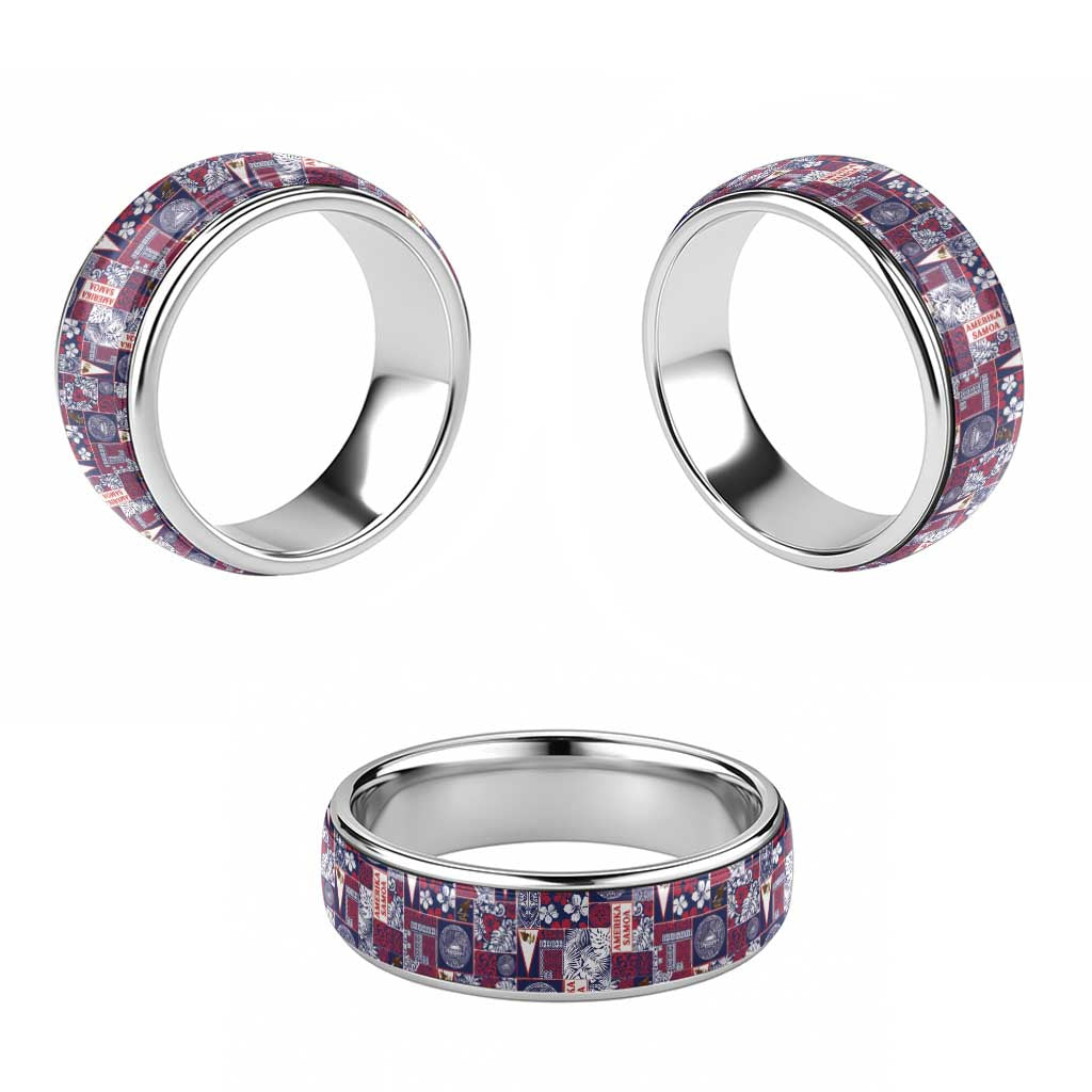 Manuia le Kerisimasi American Samoa Classic Ring Pacific Patchwork Xmas Vibes LT9 - Polynesian Pride