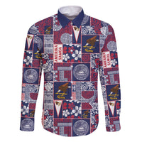 Manuia le Kerisimasi American Samoa Family Matching Off The Shoulder Long Sleeve Dress and Hawaiian Shirt Pacific Patchwork Xmas Vibes - Polynesian Pride