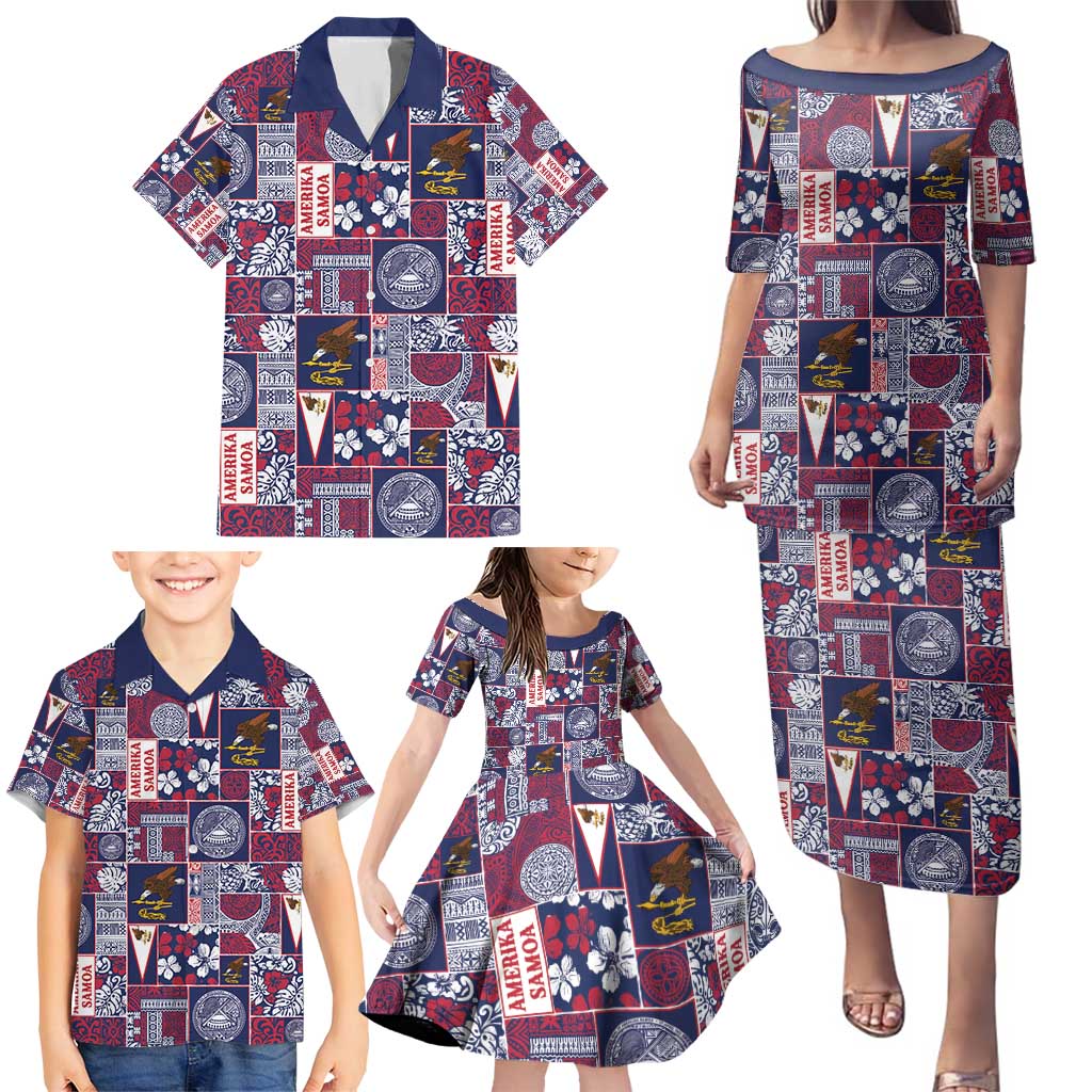 Manuia le Kerisimasi American Samoa Family Matching Puletasi and Hawaiian Shirt Pacific Patchwork Xmas Vibes - Polynesian Pride