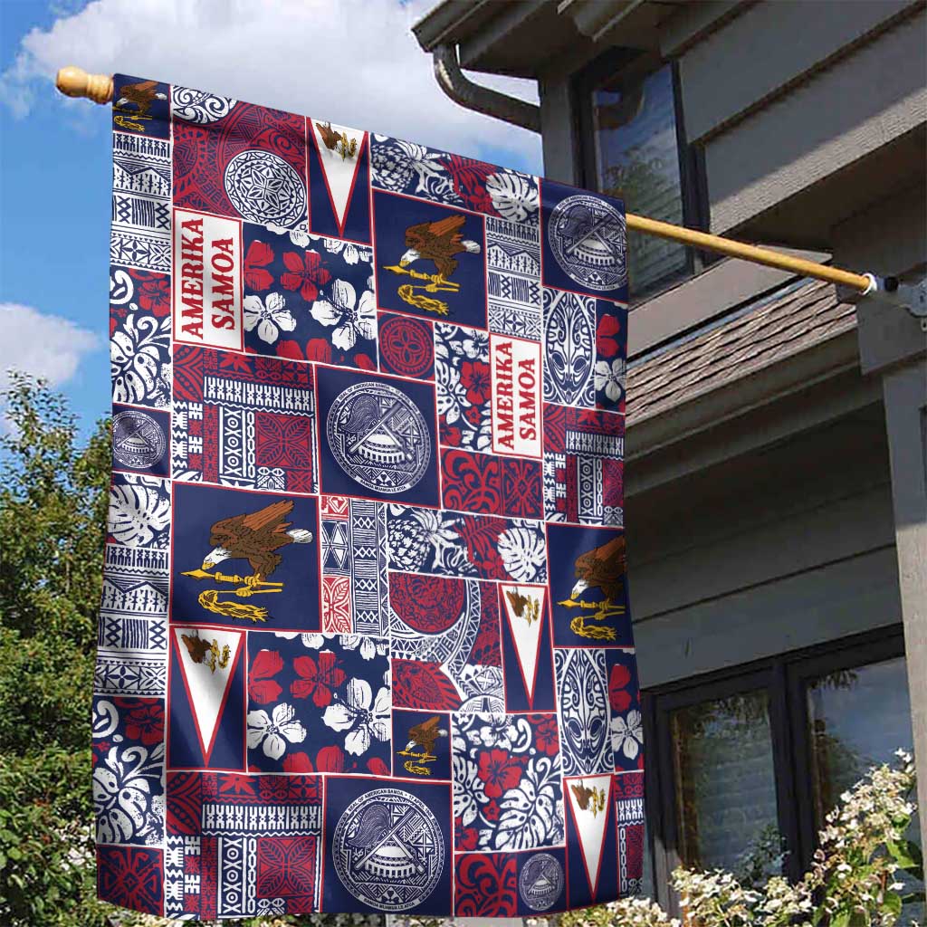 Manuia le Kerisimasi American Samoa Garden Flag Pacific Patchwork Xmas Vibes - Polynesian Pride