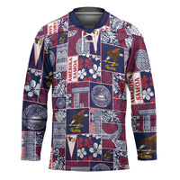Manuia le Kerisimasi American Samoa Hockey Jersey Pacific Patchwork Xmas Vibes - Polynesian Pride