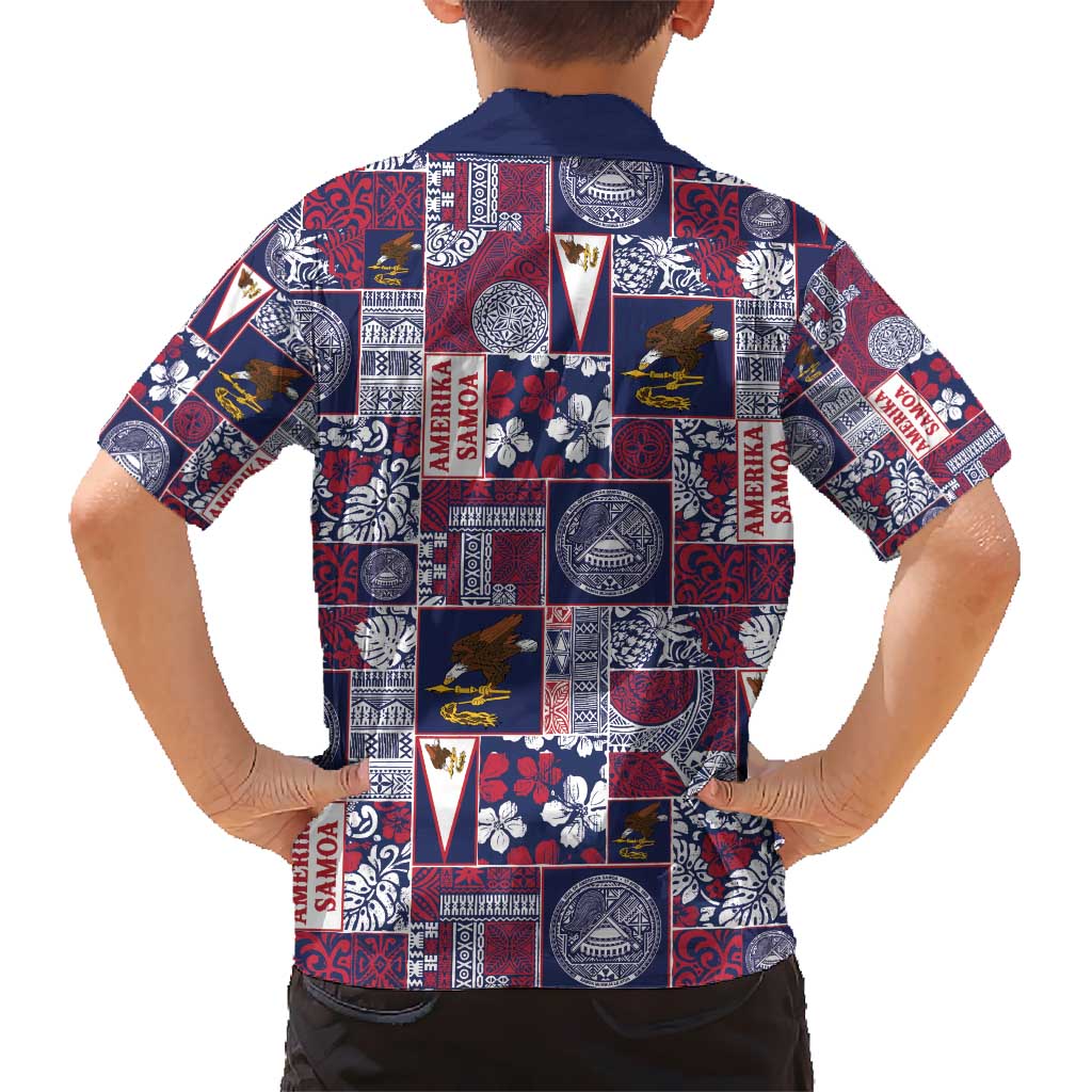 Manuia le Kerisimasi American Samoa Kid Hawaiian Shirt Pacific Patchwork Xmas Vibes - Polynesian Pride