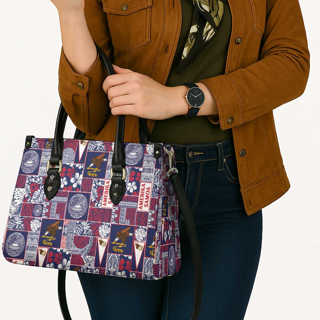 Manuia le Kerisimasi American Samoa Leather Bag Pacific Patchwork Xmas Vibes - Polynesian Pride