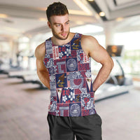 Manuia le Kerisimasi American Samoa Men Tank Top Pacific Patchwork Xmas Vibes - Polynesian Pride