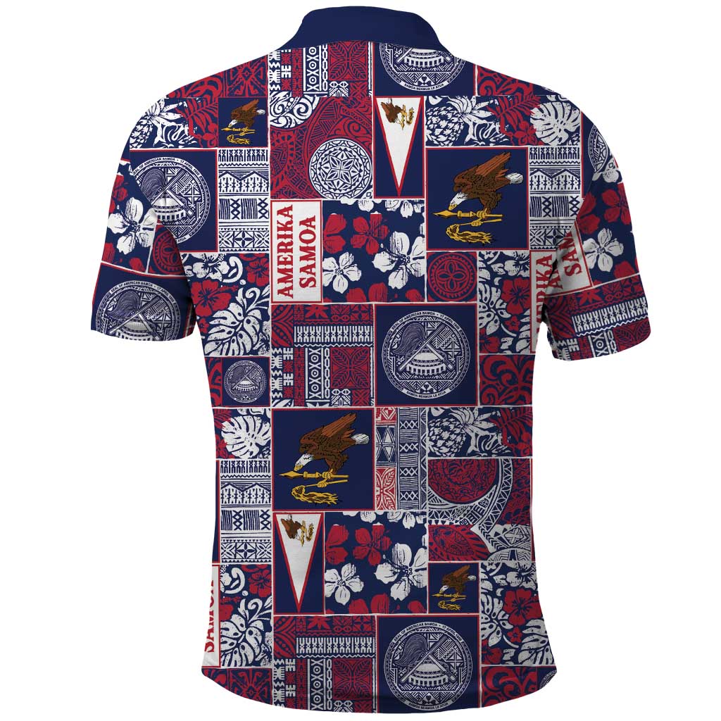 Manuia le Kerisimasi American Samoa Polo Shirt Pacific Patchwork Xmas Vibes - Polynesian Pride