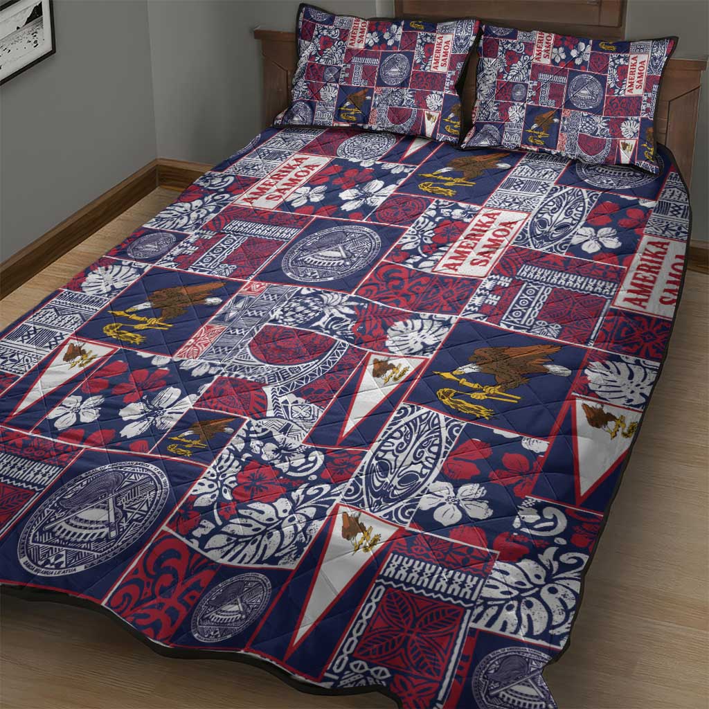 Manuia le Kerisimasi American Samoa Quilt Bed Set Pacific Patchwork Xmas Vibes - Polynesian Pride