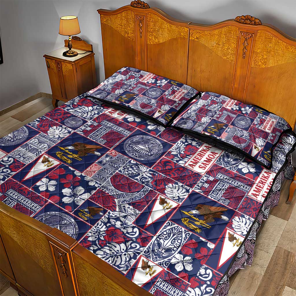 Manuia le Kerisimasi American Samoa Quilt Bed Set Pacific Patchwork Xmas Vibes - Polynesian Pride
