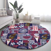 Manuia le Kerisimasi American Samoa Round Carpet Pacific Patchwork Xmas Vibes - Polynesian Pride
