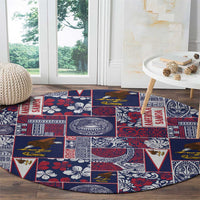 Manuia le Kerisimasi American Samoa Round Carpet Pacific Patchwork Xmas Vibes - Polynesian Pride