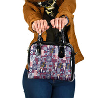 Manuia le Kerisimasi American Samoa Shoulder Handbag Pacific Patchwork Xmas Vibes - Polynesian Pride