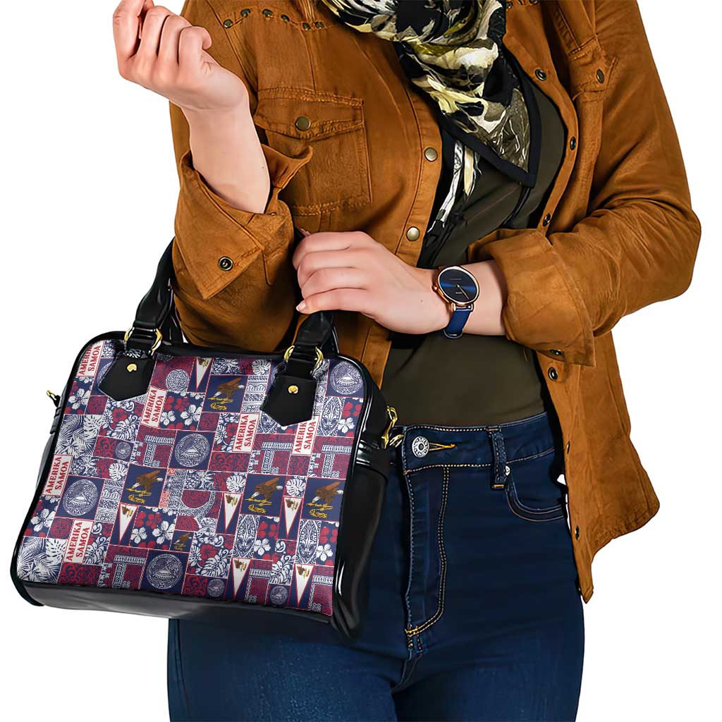 Manuia le Kerisimasi American Samoa Shoulder Handbag Pacific Patchwork Xmas Vibes - Polynesian Pride