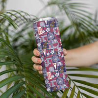 Manuia le Kerisimasi American Samoa Skinny Tumbler Pacific Patchwork Xmas Vibes - Polynesian Pride