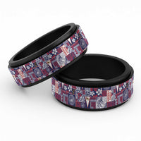Manuia le Kerisimasi American Samoa Spinner Ring Pacific Patchwork Xmas Vibes - Polynesian Pride