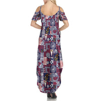 Manuia le Kerisimasi American Samoa Summer Maxi Dress Pacific Patchwork Xmas Vibes - Polynesian Pride