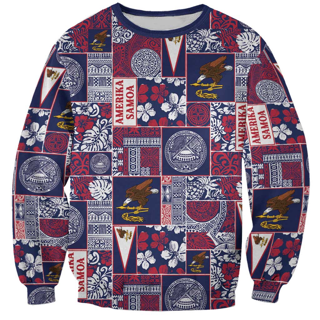 Manuia le Kerisimasi American Samoa Sweatshirt Pacific Patchwork Xmas Vibes - Polynesian Pride