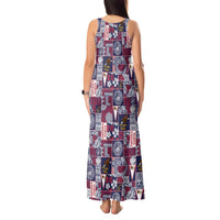 Manuia le Kerisimasi American Samoa Tank Maxi Dress Pacific Patchwork Xmas Vibes - Polynesian Pride