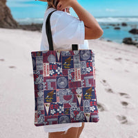 Manuia le Kerisimasi American Samoa Tote Bag Pacific Patchwork Xmas Vibes - Polynesian Pride