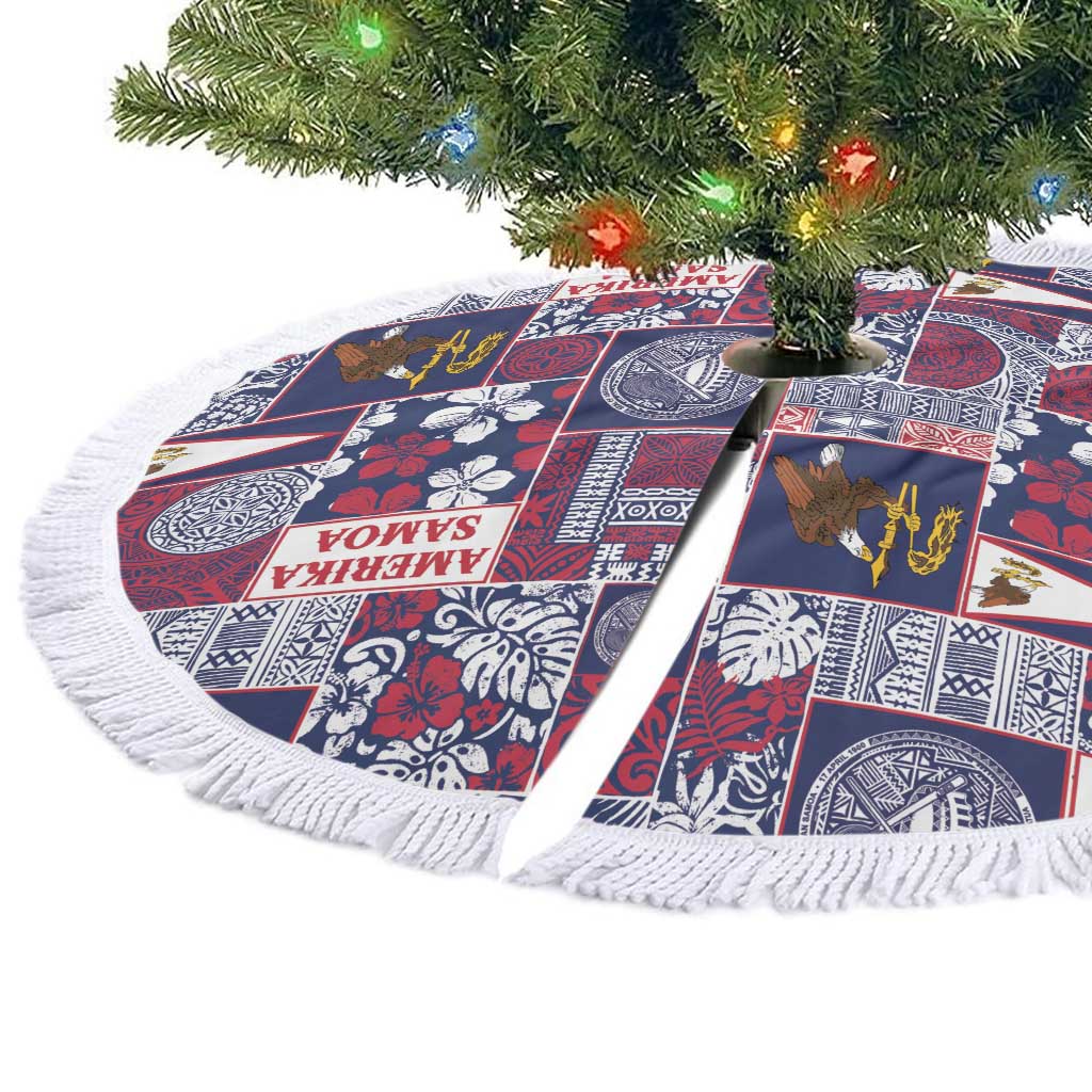 Manuia le Kerisimasi American Samoa Tree Skirt Pacific Patchwork Xmas Vibes - Polynesian Pride