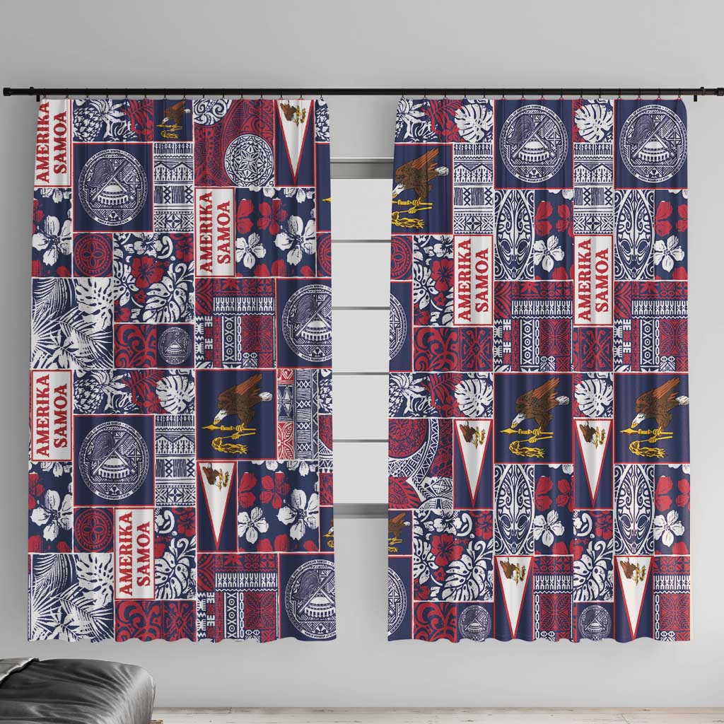 Manuia le Kerisimasi American Samoa Window Curtain Pacific Patchwork Xmas Vibes - Polynesian Pride