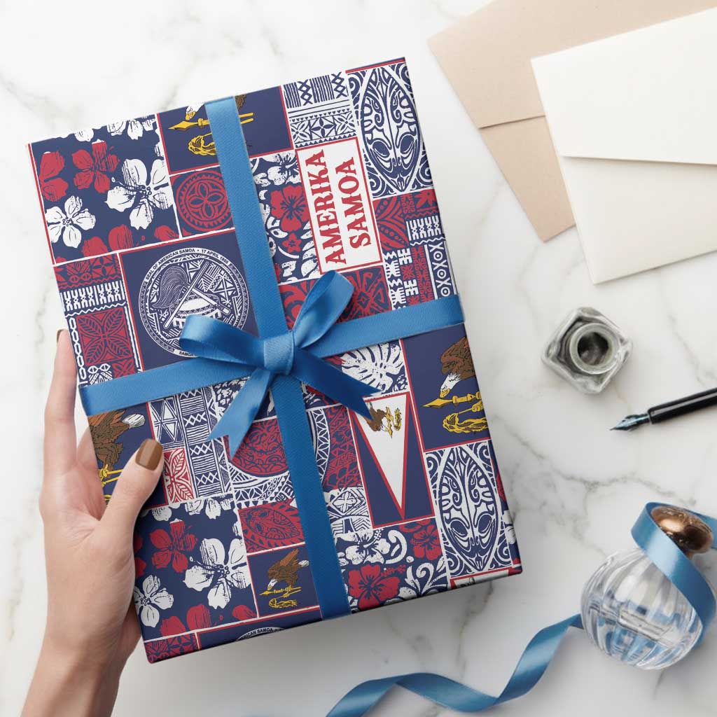 Manuia le Kerisimasi American Samoa Wrapping Paper Pacific Patchwork Xmas Vibes - Polynesian Pride