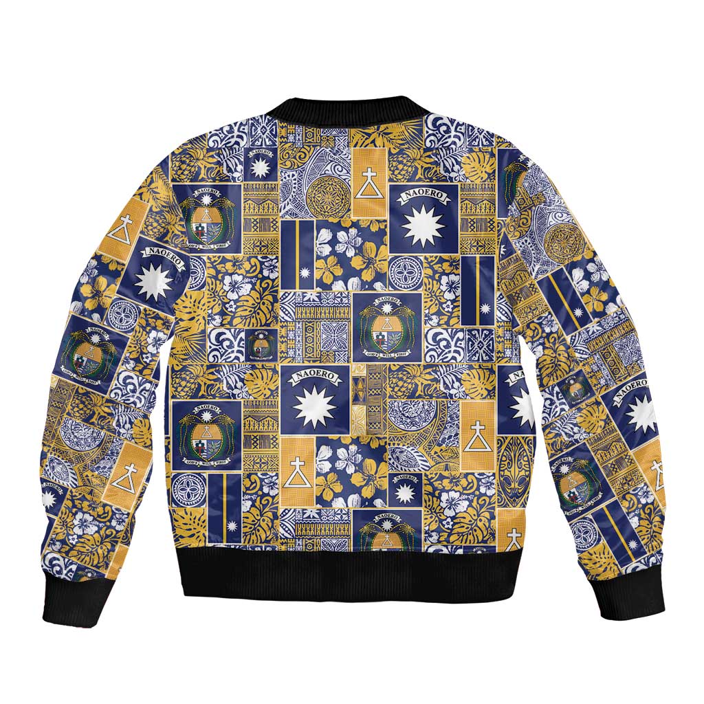 Ekamawir omo Nauru Bomber Jacket Pacific Patchwork Xmas Vibes - Polynesian Pride