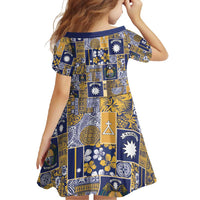 Ekamawir omo Nauru Family Matching Long Sleeve Bodycon Dress and Hawaiian Shirt Pacific Patchwork Xmas Vibes - Polynesian Pride