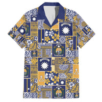 Ekamawir omo Nauru Family Matching Short Sleeve Bodycon Dress and Hawaiian Shirt Pacific Patchwork Xmas Vibes - Polynesian Pride