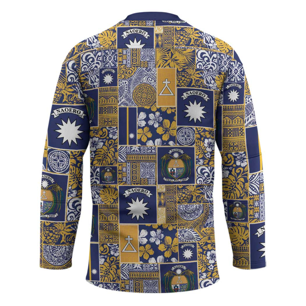 Ekamawir omo Nauru Hockey Jersey Pacific Patchwork Xmas Vibes - Polynesian Pride
