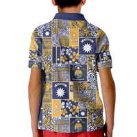Ekamawir omo Nauru Kid Polo Shirt Pacific Patchwork Xmas Vibes - Polynesian Pride