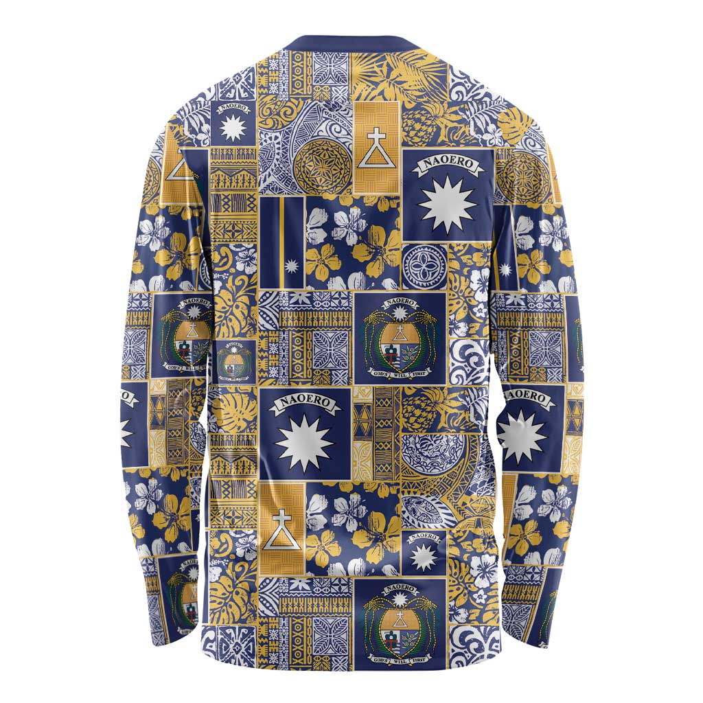 Ekamawir omo Nauru Long Sleeve Shirt Pacific Patchwork Xmas Vibes - Polynesian Pride