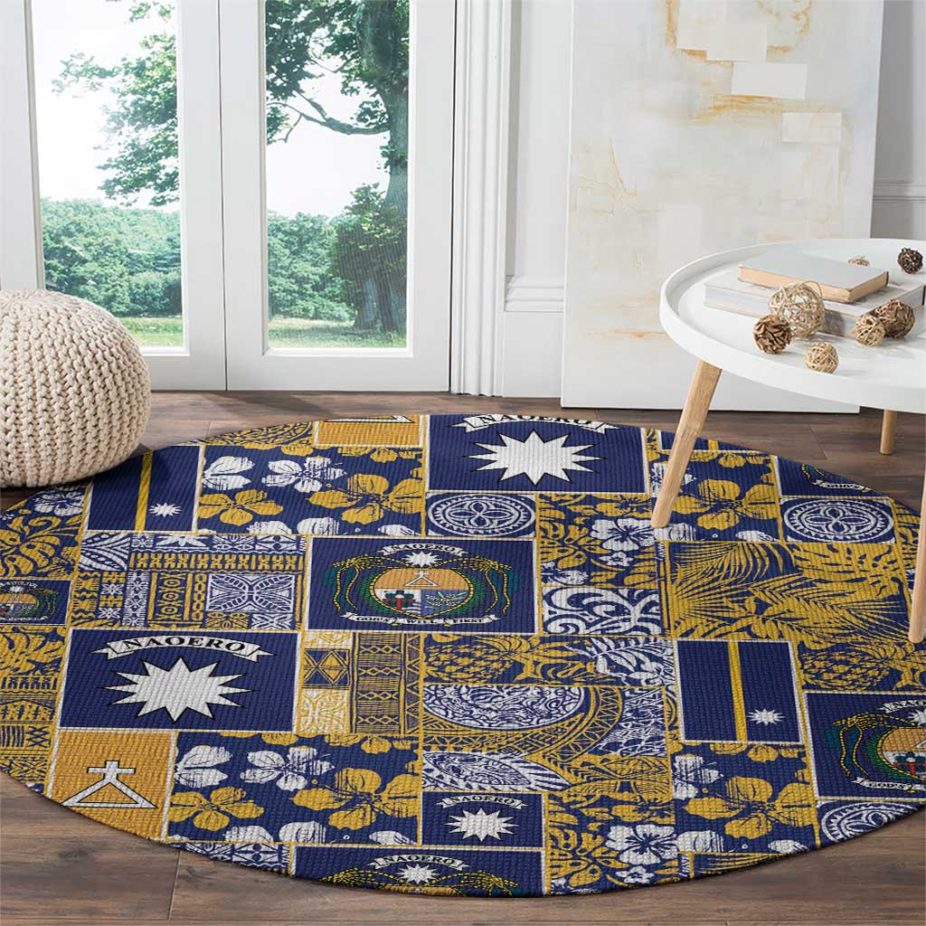 Ekamawir omo Nauru Round Carpet Pacific Patchwork Xmas Vibes - Polynesian Pride