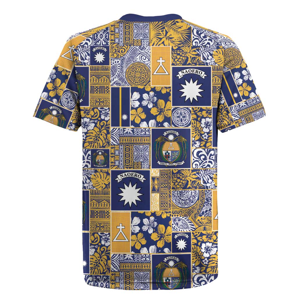 Ekamawir omo Nauru Rugby Jersey Pacific Patchwork Xmas Vibes - Polynesian Pride