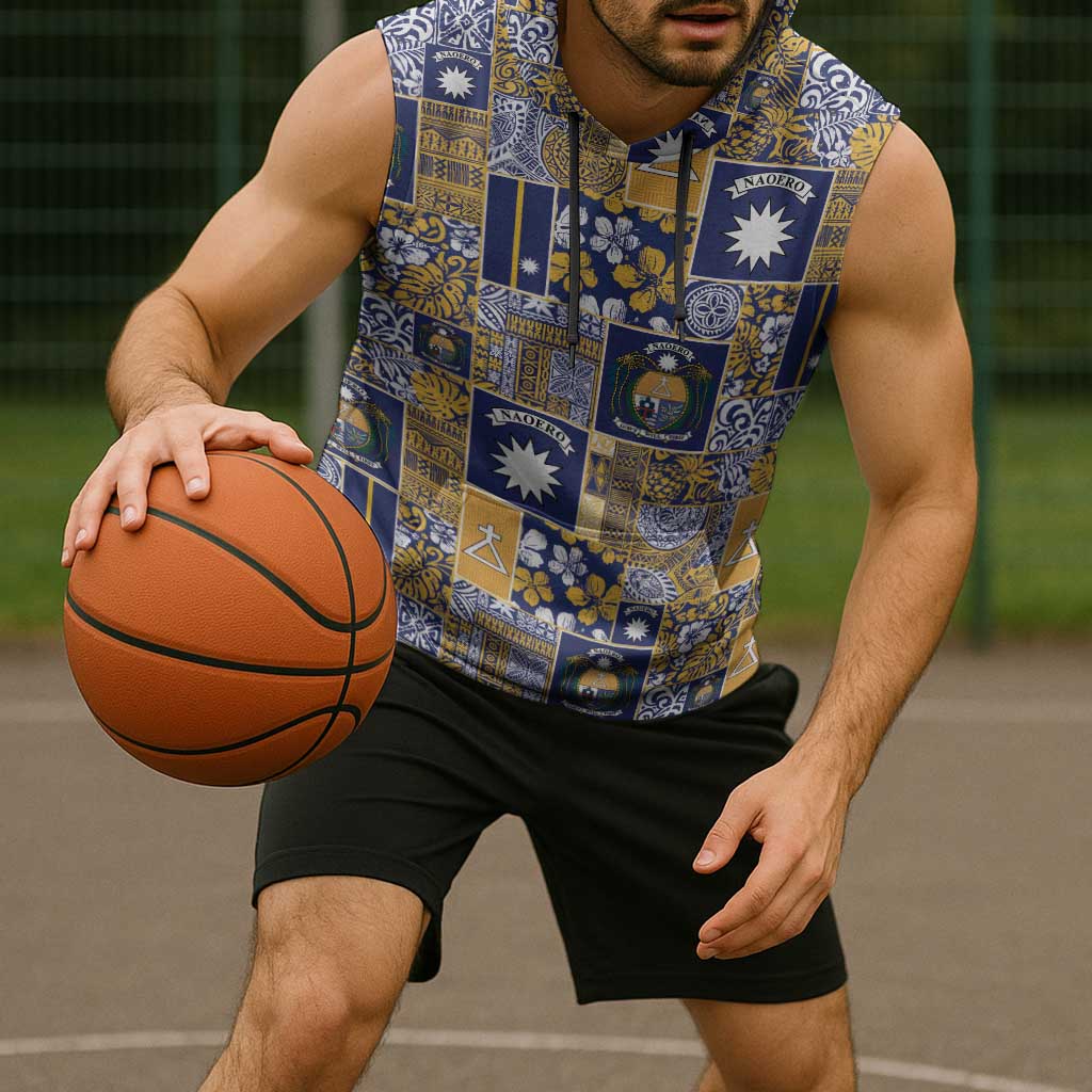 Ekamawir omo Nauru Sleeveless Hoodie Pacific Patchwork Xmas Vibes - Polynesian Pride