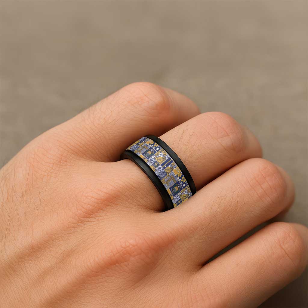 Ekamawir omo Nauru Spinner Ring Pacific Patchwork Xmas Vibes - Polynesian Pride